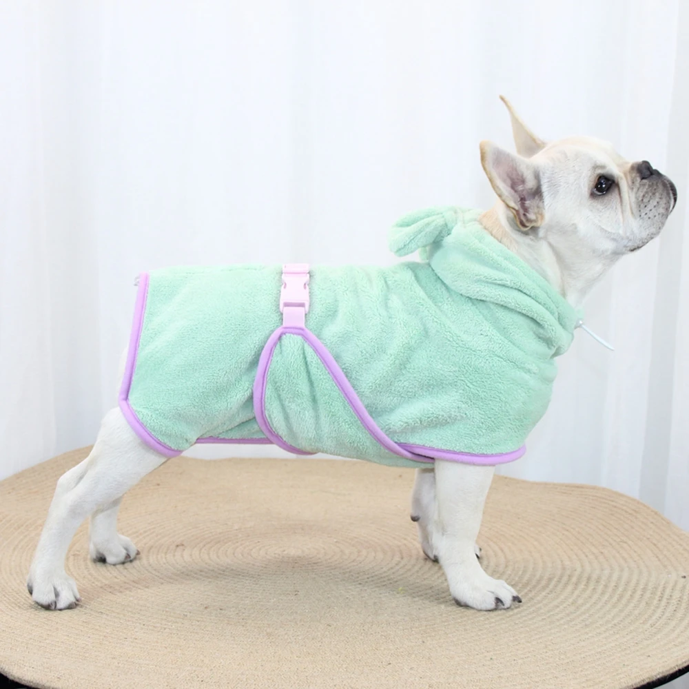 Dog Bathrobe Towel with Hood Absorbent Microfiber Robe for Small to Large Dogs and Cats Quick Pet Drying Towels for Bath Pool