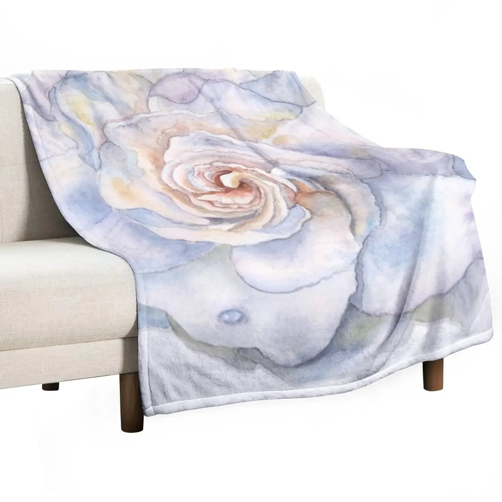 

Gardenia Watercolor Print Throw Blanket Sofa Throw Winter beds anime Plush Blankets