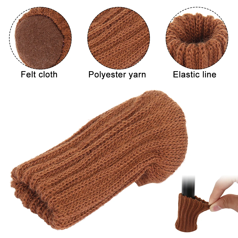 24PCS Table Legs Socks Knitted Chair Cover Furniture Legs Sock Chair Leg Floor Protector Cover Legs For Furniture Chair Leg Caps