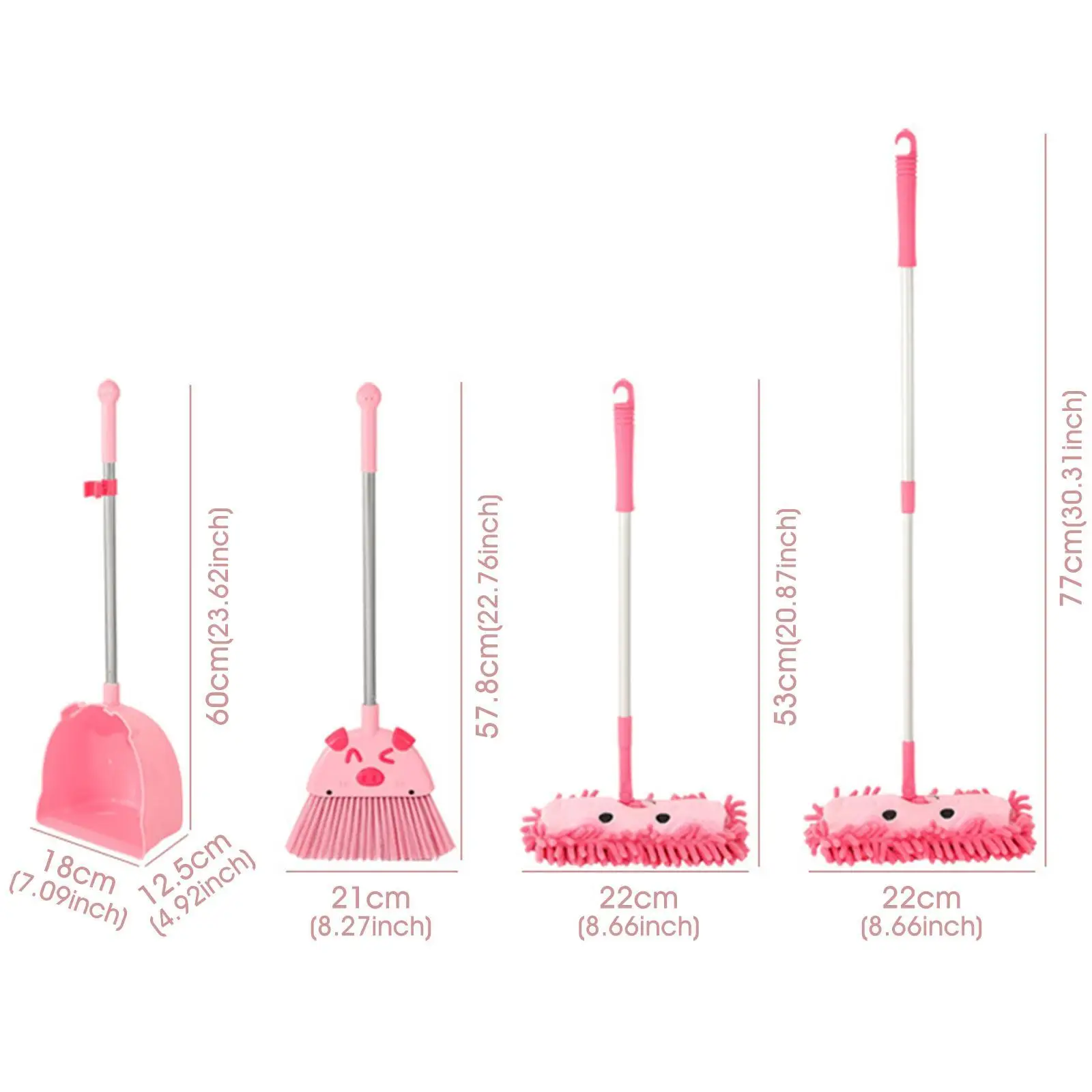 Kids Cleaning Toy Set Toddlers Broom Set Little Housekeeping Helper Set for 6