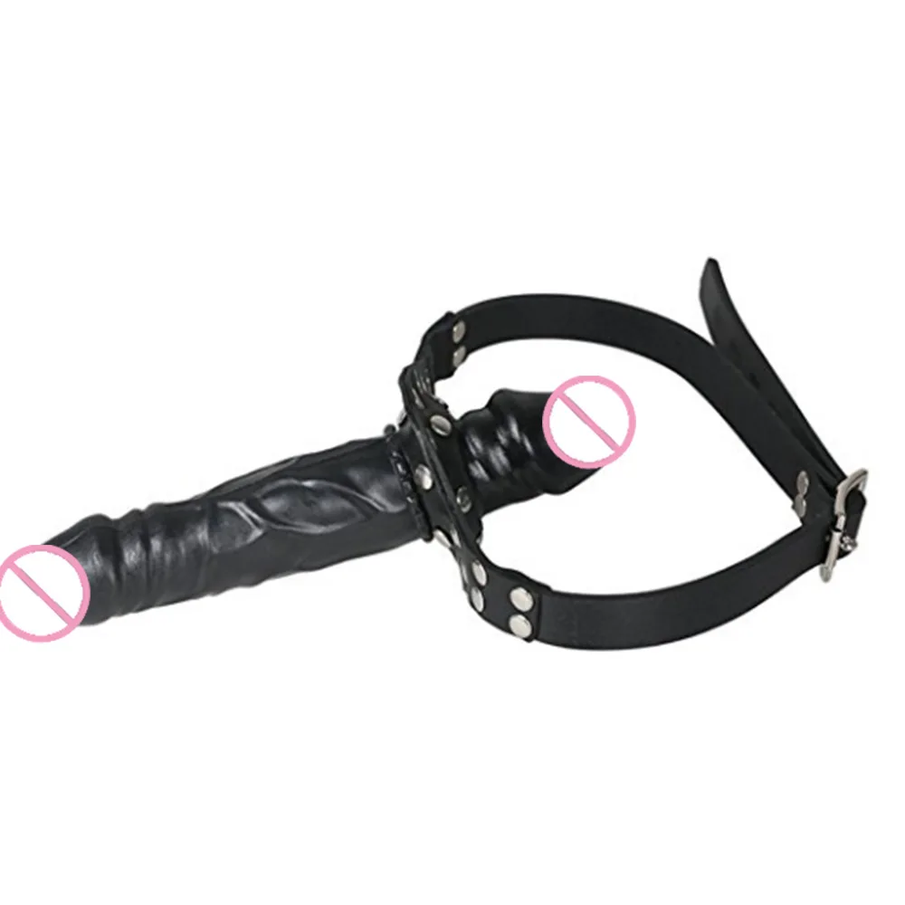 BDSM Double Head Penis Plug Ball Gags Bit Mouth Slave Fetish Bondage Sex Adult Toys For Men And Women_voghion.com