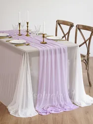 Elegant Dark Green Sheer Table Runner for Special Occasions and Home Decor (Lilac)
