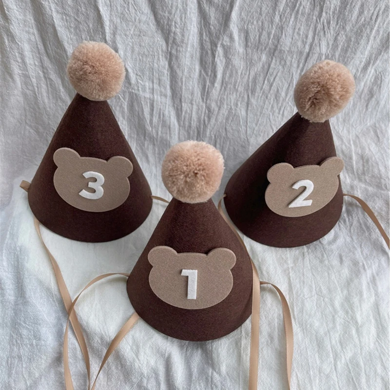 Kids Birthday Hat 1st 2nd 3rd Year Old 100 Days Baby Anniversary Cap Headband Decor