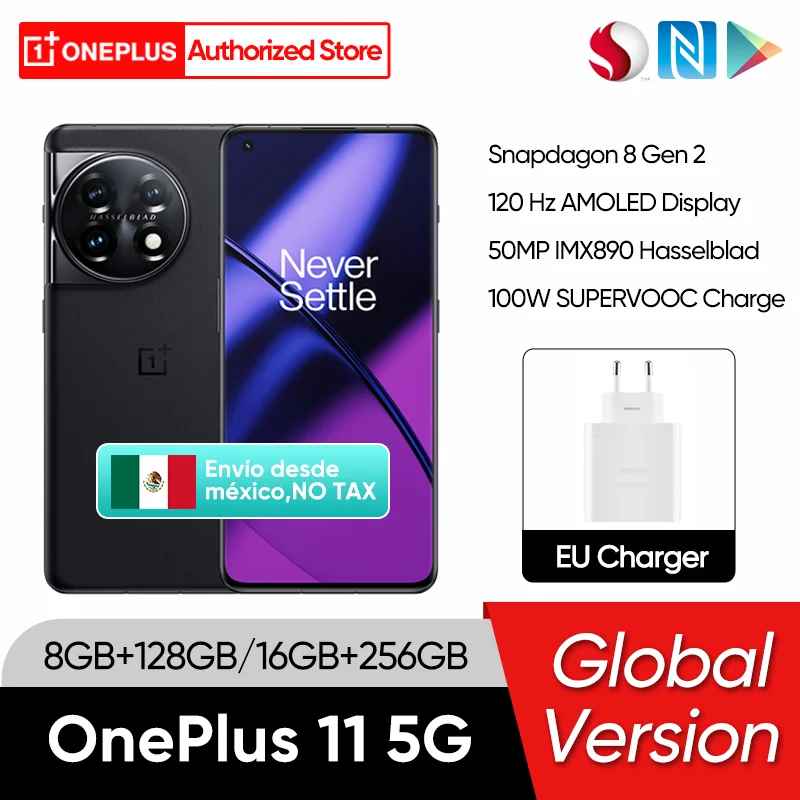Versione Globale Oneplus 11 5G Snapdragon 8 Gen 2 Telefoni Cellulari 120Hz Fluid Amoled Screen 100W Supervooc Charge 5000Mah Cellulare