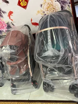 Copertura Antipolvere Trasparente in Plastica per Passeggino, Protezione Impermeabile dal Design Moderno e Semplice, Borsa Portaoggetti per Passeggino