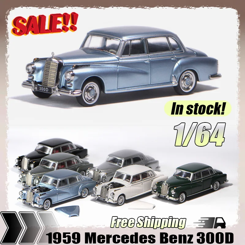 【新品】1/64 GFCC Mercedes Benz 300D White GFCC 1/64 Scale Mercedes-Benz 300D 1959 White Diecast Car