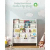 Sturdy Kids Bookshelf for Kids Room with Tear-Proof Oxford Sling, Ideal Height for Quick Book Access, White/Wood Texture 4