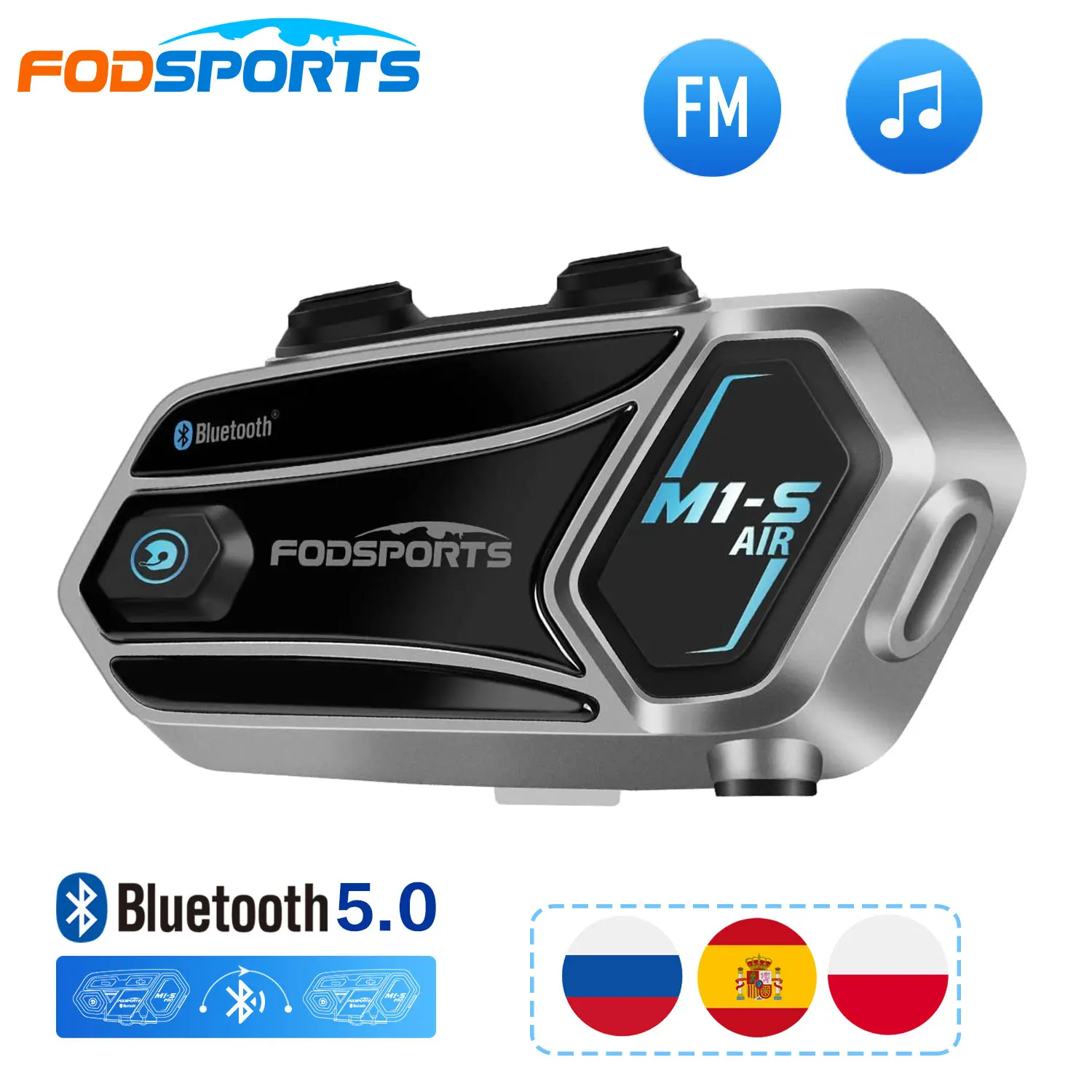 Fodsport M1S Air Bluetooth Intercom Motorcycle Helmet Headset 2 Riders intercomunicador moto Music Share Motorbike Interphone