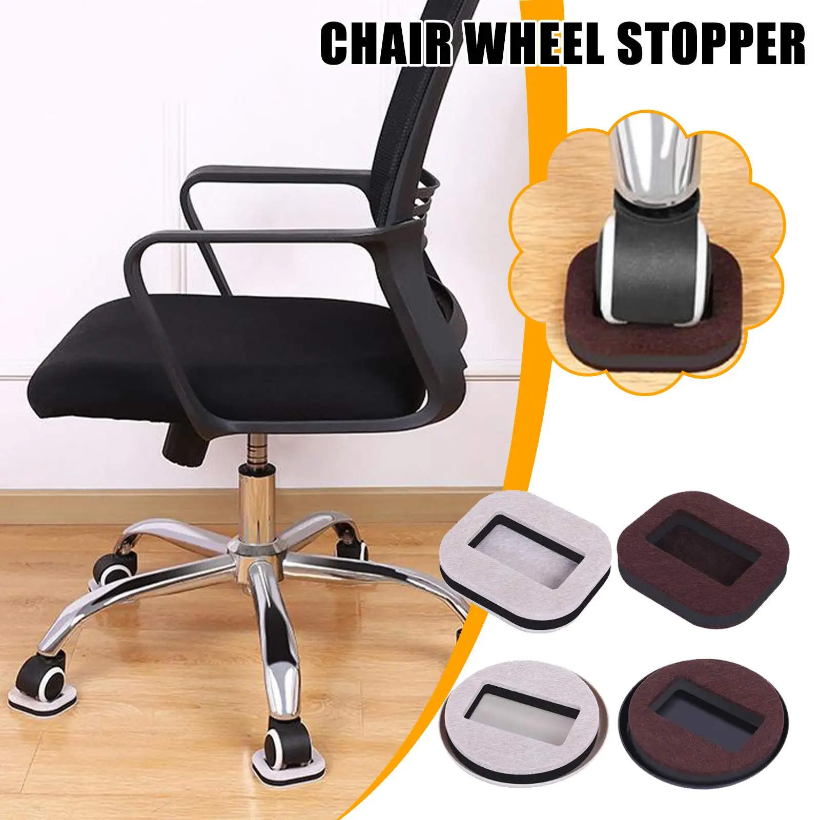 

5pcs Office Chair Wheel Stopper Chair Fixing Shockproof Wheel Scratches Floor Prevents Stopper Furniture Pad Caster Wood Ca S8V9