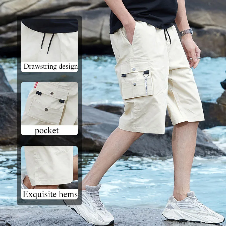 Fashion Cargo Shorts Men Summer Loose Fitting Casual Pant Multi Pocket Shorts