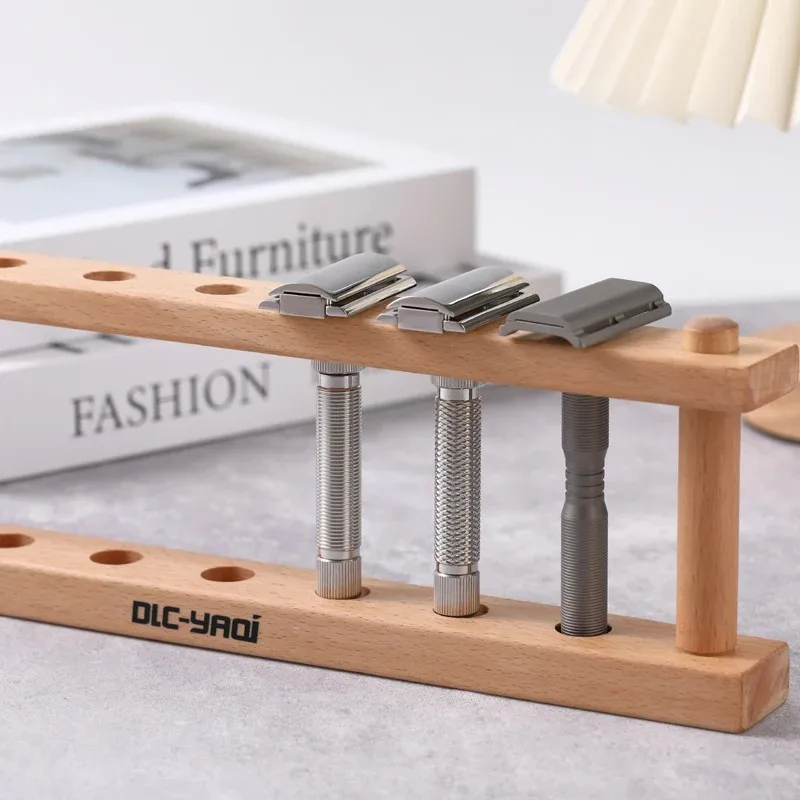 Shaving Razor Holder Beech Wood Razor Holder For Safety Razors