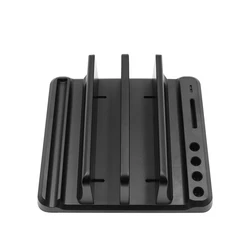Adjustable Vertical Laptop and Tablet Stand - Portable Desktop Dock and Space - Saving Holder (Black)