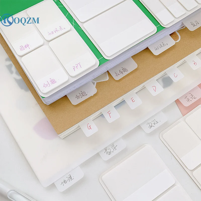40/80/160 Pages Frosted Simple Pure White Index Stickers Transparent Label Stickers DIY Sticky Notes Office School Supplies