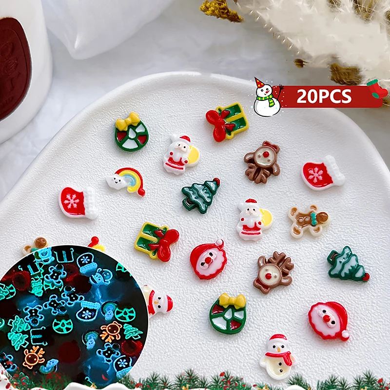 

Подвески для ногтей рождественские из смолы, 20 шт.