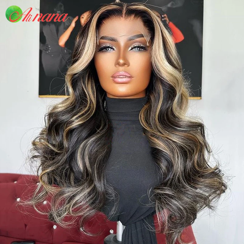 

Blonde Highlights Wig Human Hair HD 13X4 13x6 Body Wave Lace Frontal Wigs Pre-Plucked With Baby Hair Ready to Go Glueless Wig