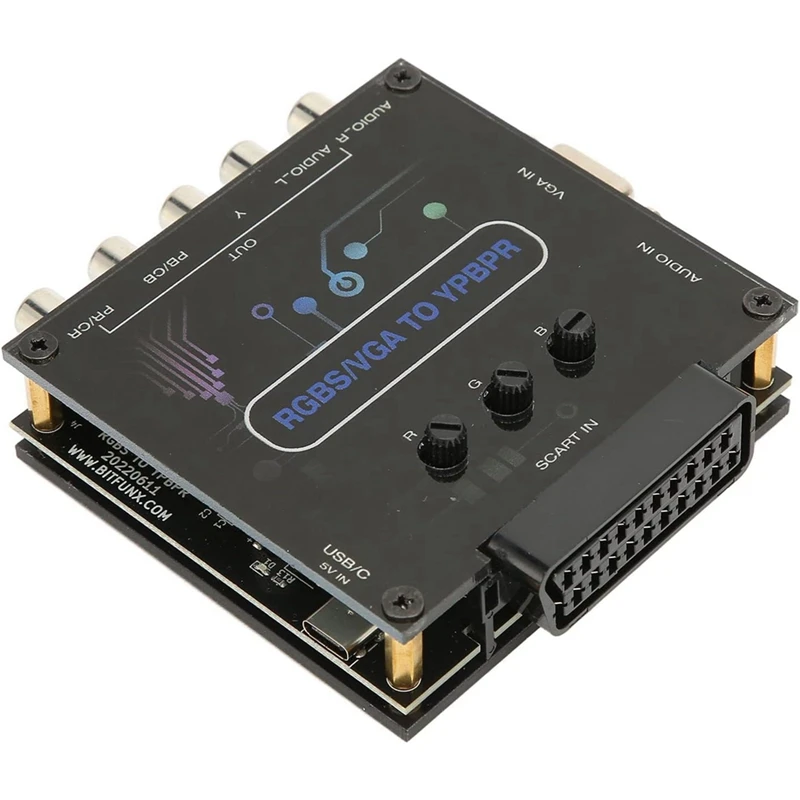 

1 комплект, конвертер компонентов RGBS VGA SCART в YPBPR