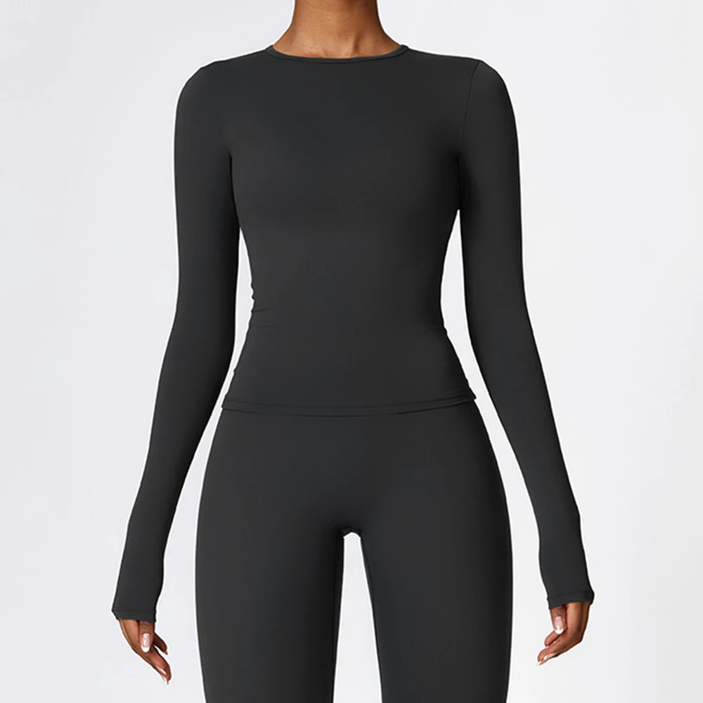Sports top Women's Yoga Shirt long Sleeved Gym Push Ups Running Training Sportswear Quick Drying Breathable And High Elasticity