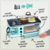 3-in-1 Breakfast Station - Includes Coffee Maker, Non-Stick Griddle, and 4-Slice Toaster Oven - Versatile Breakfast Ma 4