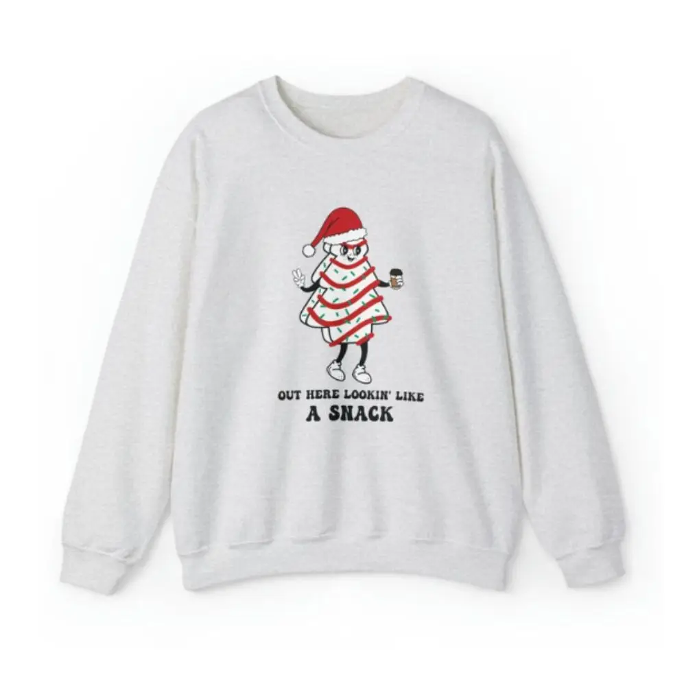 Out Here Lookin Like A Snack Sweatshirt Christmas Tree Cake Sweat Tees Funny Gift Trendy Sweater Luxury Designer Pullover