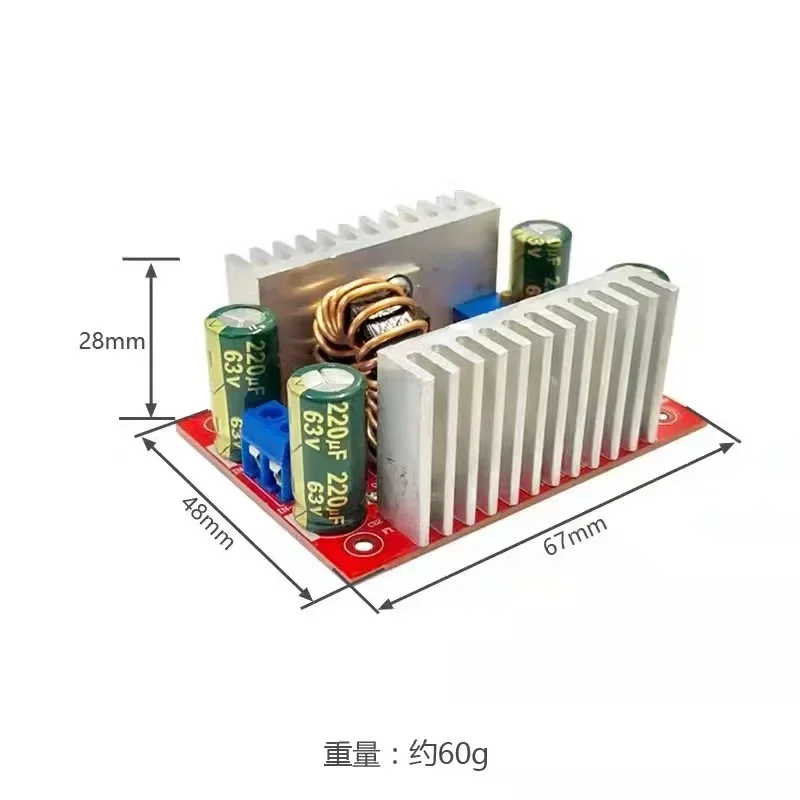 DC 400W 15A 스텝 업 부스트 컨버터, 정전류 전원 공급 장치, LED 드라이버, 8.5-50V 10-60V 전압 충전기, 스텝 업 모듈