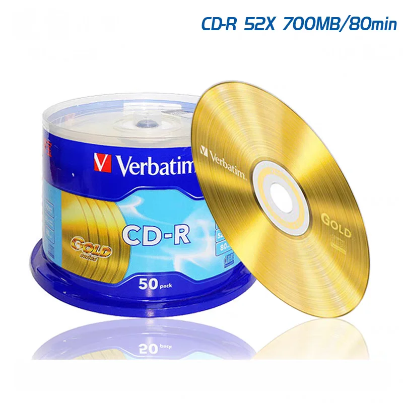 Disco cd Prateado em Branco Disco Integral Série Gold 80min 700mb 52x 50pack