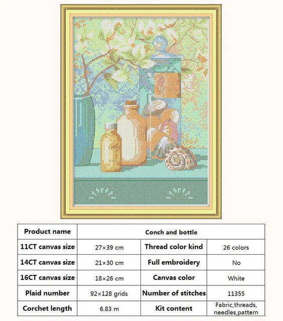 クロスステッチキット 敷け 3点セット 11CT&16CT、図案印刷あり