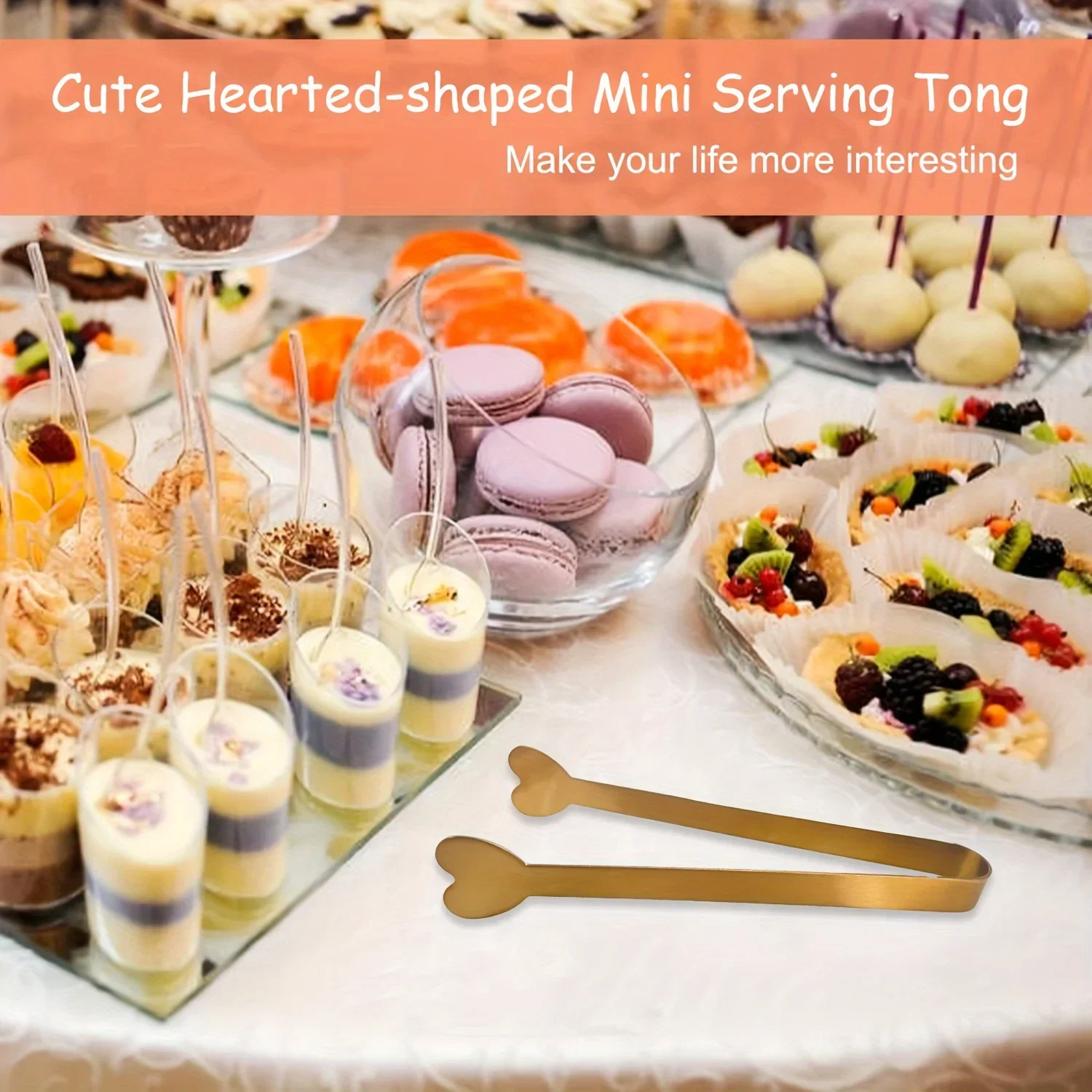 1/5pcs Heart-Shaped Mini Tongs Stainless Steel for Sugar/Ice Cubes Wedding Coffee Bar Gift for Valentine's Day & Mother's Day