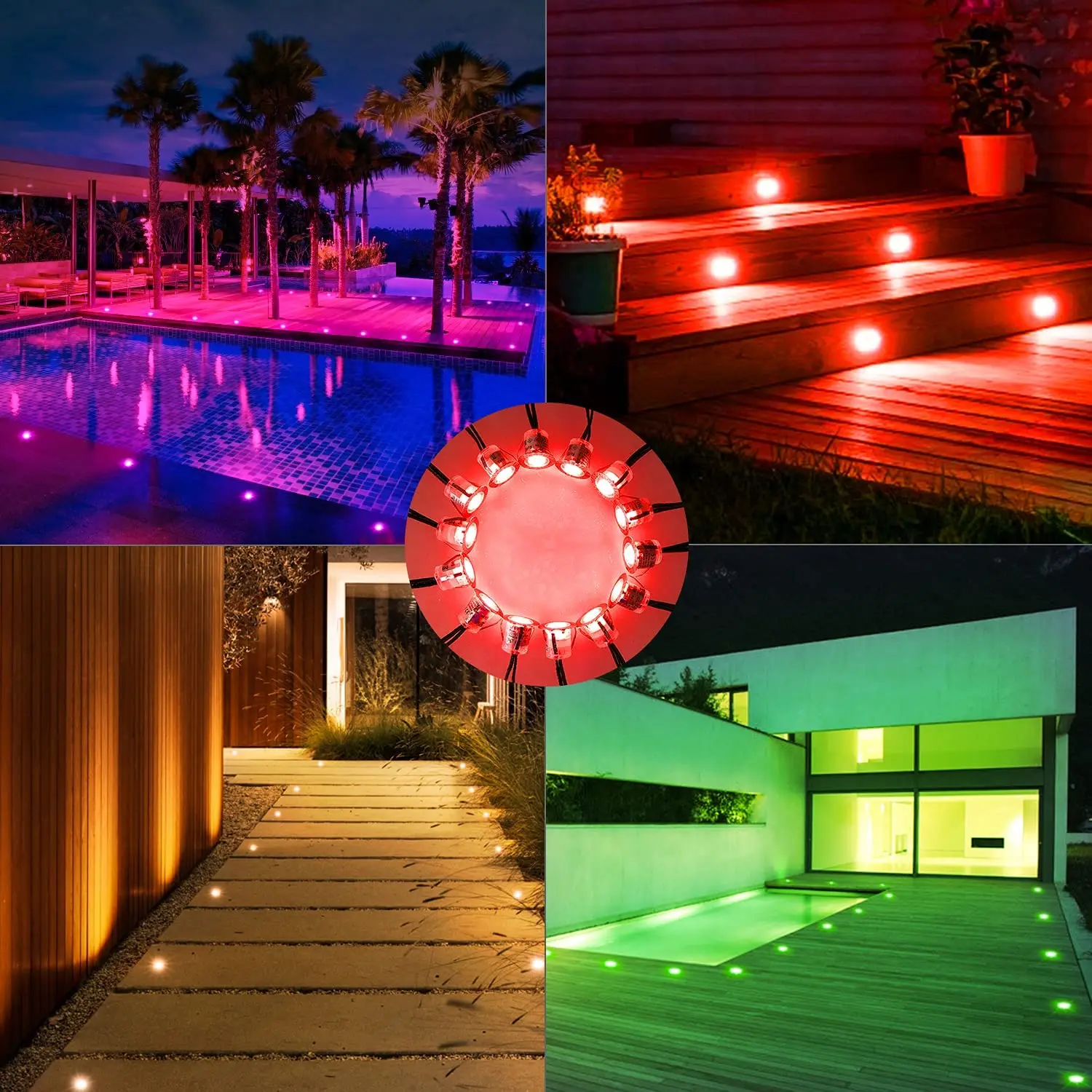 FVTLED 61mm Led Lights Outdoor Garden Decoration Lamp Yard Pathway Lighting Stair Step LED Pool Deck Rail Underground Lights