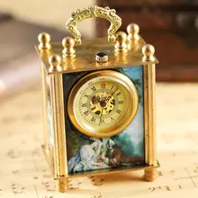 

Painting Mechanical Watch Bracket Clock Vintage Antique Art Oil Painting Square Retro Bronze Home Decoration Watch Clock Unique