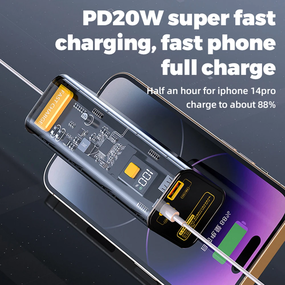 iphone transparent power bank
