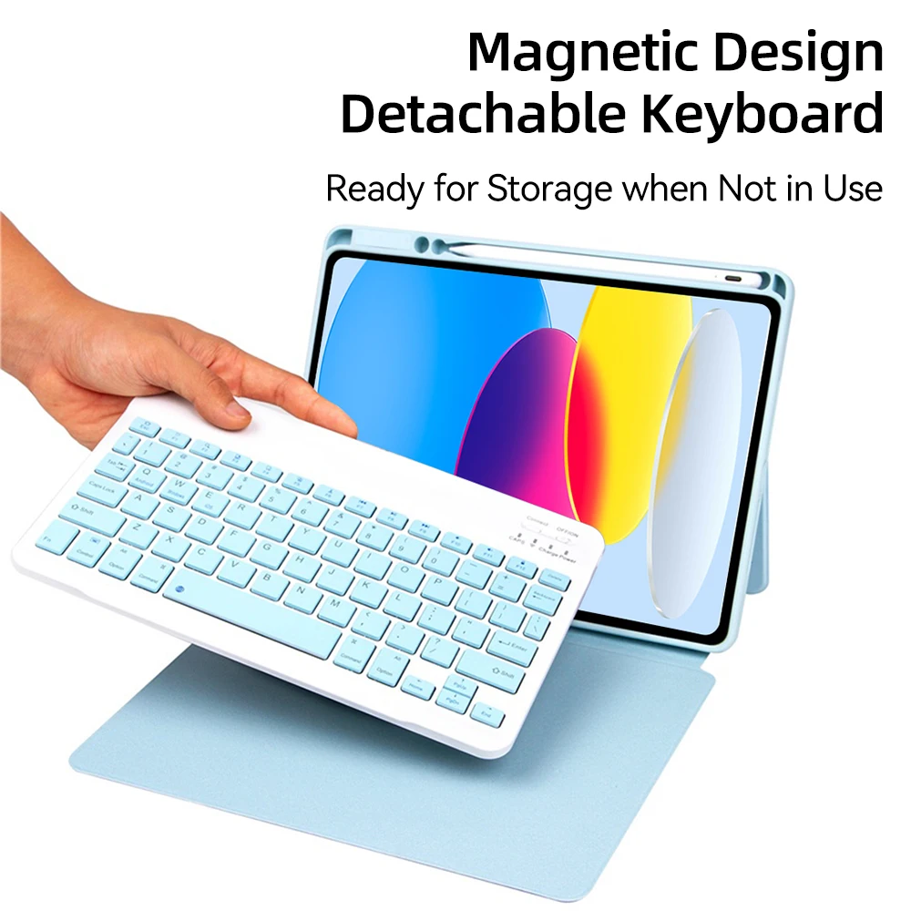 para Ipad Case de Teclado para Ipad Mini 9.7 5th 6th 10.2 7th 8th 9th 3rd 4th 5th 10.5 10.9 Pro 11 ar Separação Magnética Capa - Imagem 6