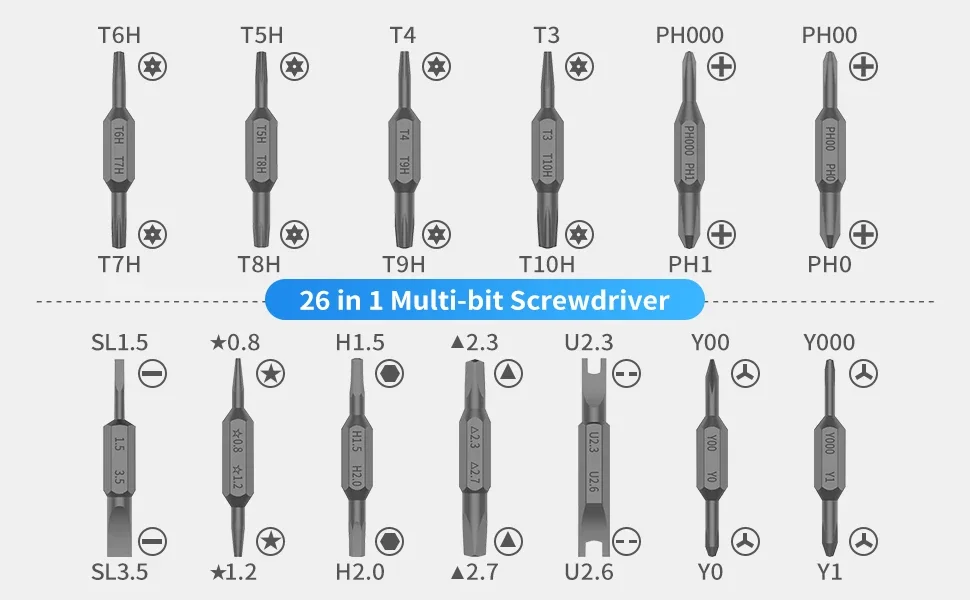 27/39-in-1-Präzisions-Schraubendreher-Set, manueller Stift, kleiner Schraubendreher mit 38 magnetischen Torx-Phillips-Bohrern, Mini-Reparaturwerkzeug – Detail 3