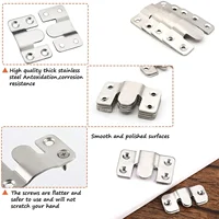 1-4Pairs Flush Mount Brackets, Headboard Wall Fixing Brackets Wall Mount Interlocking Z Clip Hook for Pictures Mirrors Frames 2