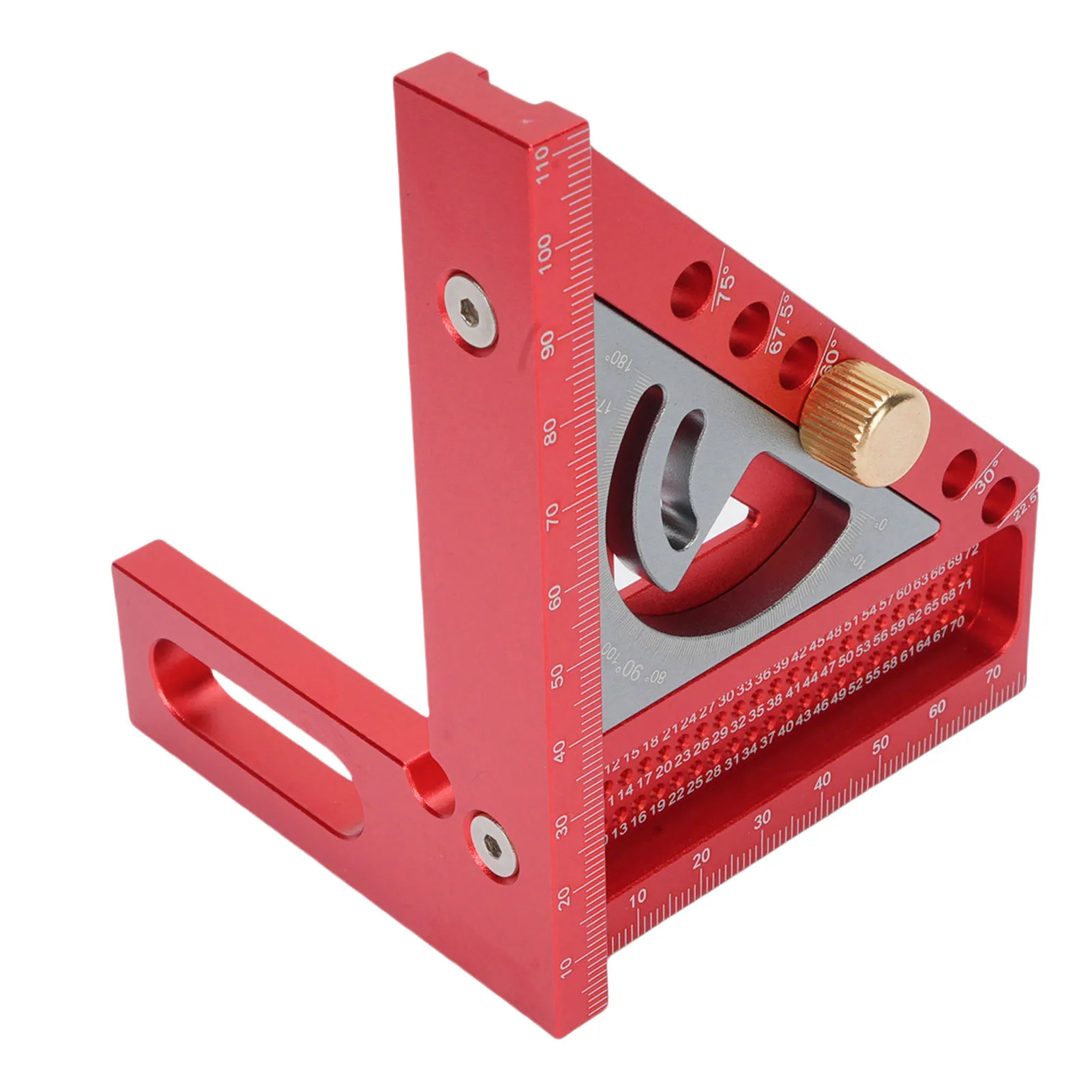 3D 다각도 측정자 0-180도 각도기 알루미늄 합금 아노다이징 드로잉 라인 자 Carpenter Square