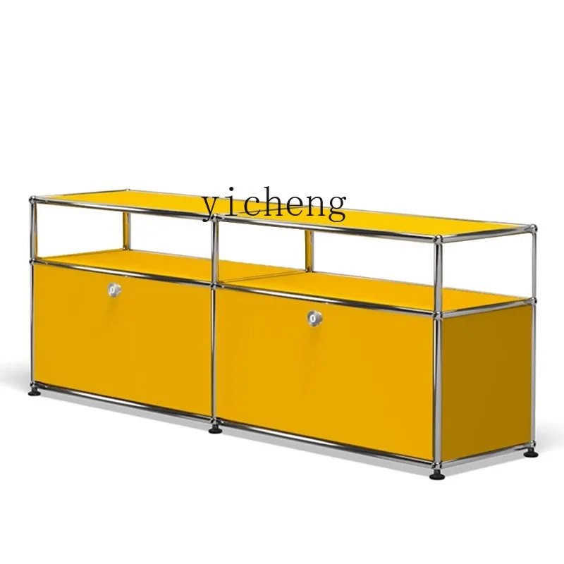 

Middle-Ancient Metal Living Room TV Cabinet Stainless Steel Bedside Table Storage Cabinet