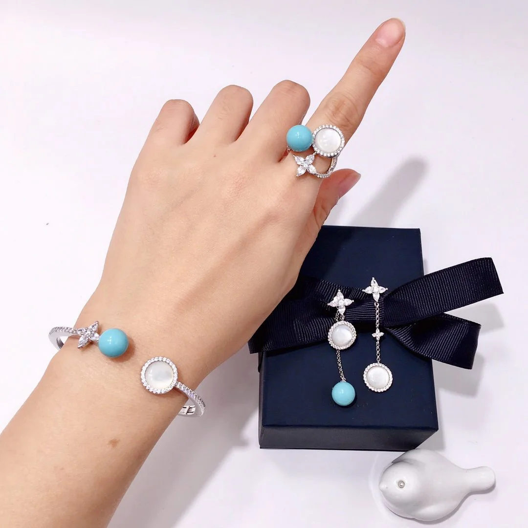 2022 Hot Trend Diamond Pearl Opening Bracelet Everyday Wear, Party, Birthday Golden Colored Gem  Gold Plated Brass