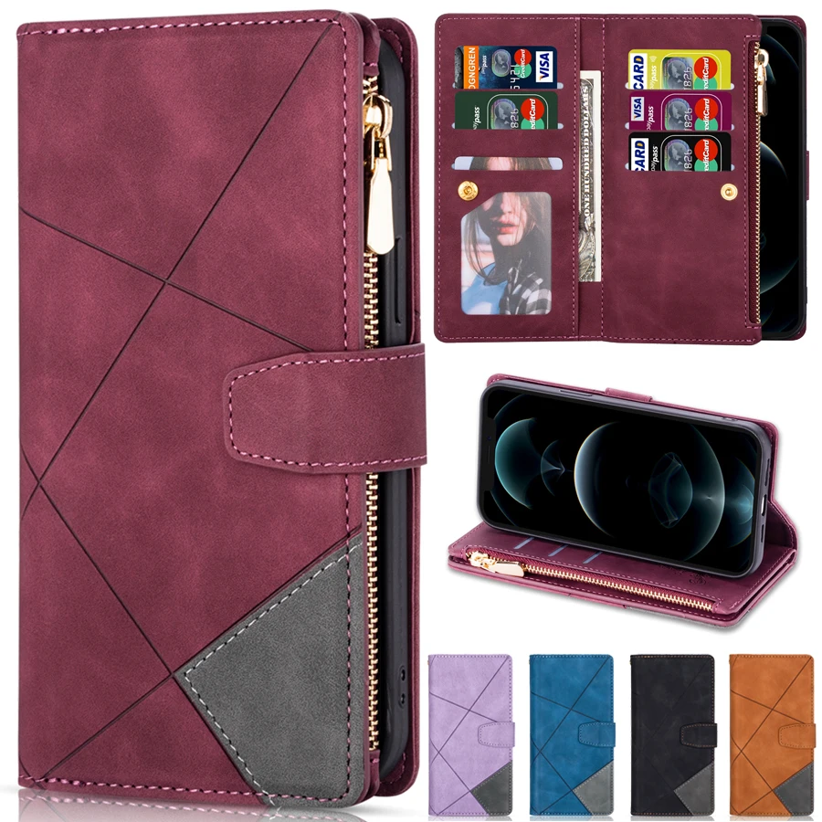 

Wallet Leather Line Stitching Doka Case For iPhone 14 Pro Max 13 Pro Max 12 Pro Max 11 Pro Max SE 2022 X XR XS Max 8 7 6 6S Plus