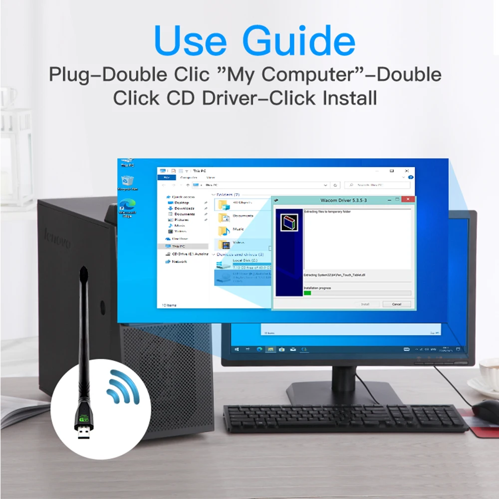 300Mbps WiFi6 USB 어댑터 2.4Ghz 네트워크 카드 안테나 Wifi6 USB 동글 802.11ax 무선 WiFi 수신기 PC 노트북 드라이버 무료