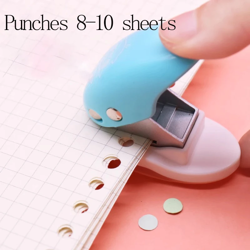 M&G Single Hole Punch Cute pig pattern, round hole diameter 6 mm, punches 8-10 pages, suitable for office and school binding sup