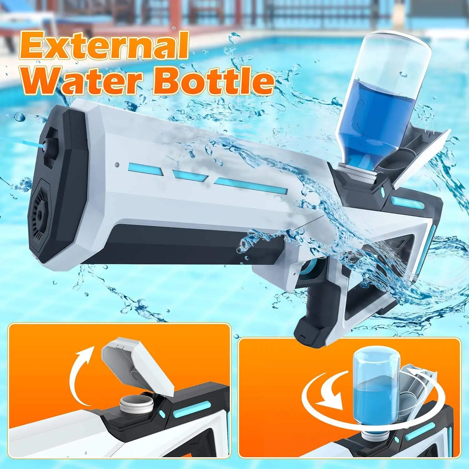 Electric Burst Water Gun Toy Automatically Absorbs Water Adults/children Summer Outdoor Parent-child Water Game Water Gun Toy 5