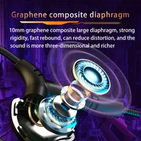 Casque de jeu avec interface 3,5 mm/Type-C/USB, son surround à 360°, basses HiFi, double microphone intra-auriculaire, compatible PUBG avec faible latence. 2