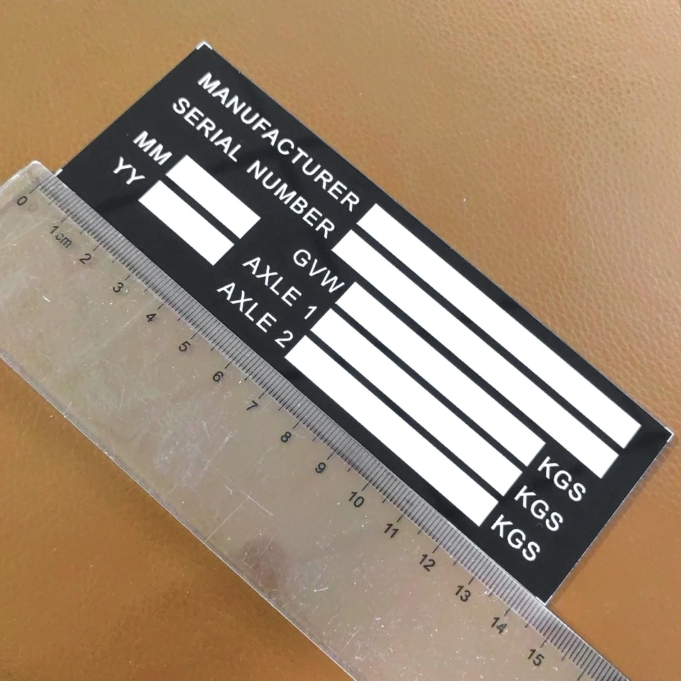 Targhetta Identificativa Alluminio Personalizzata - 114x57mm Per Veicoli, Rimorchi E Moto