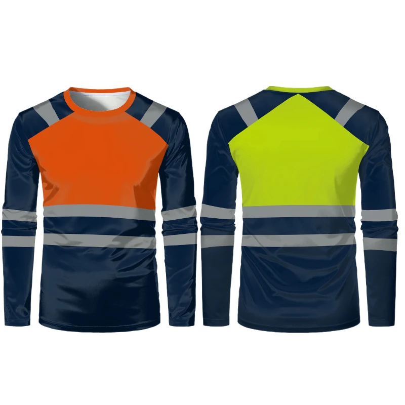 Autumn New Men's Safety Work Clothing Quick Drying Breathable Work Tops Sweat Wicking High Quality Comfort Oversized T Shirt