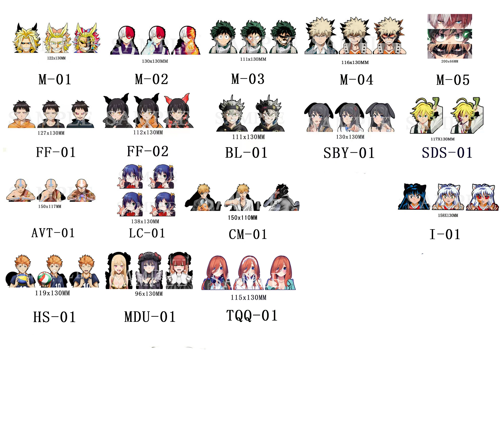 Mix Whloesale Anime Motion Sticker Waterproof Decals