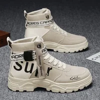 Fashion Men's Boots High-top Tooling Men's Ankle Boots designer Motorcycle Boots comfortable Leather Shoes Male Big Size 39-46 1