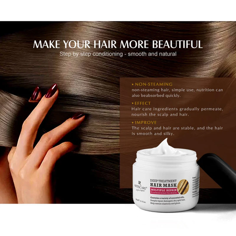 

Sdattor Keratin Hair Mask Repair Amino Damage Hair Treatment Straightening Anti-Hair Loss Hairs Frizz Smoothing Hair Care Produc