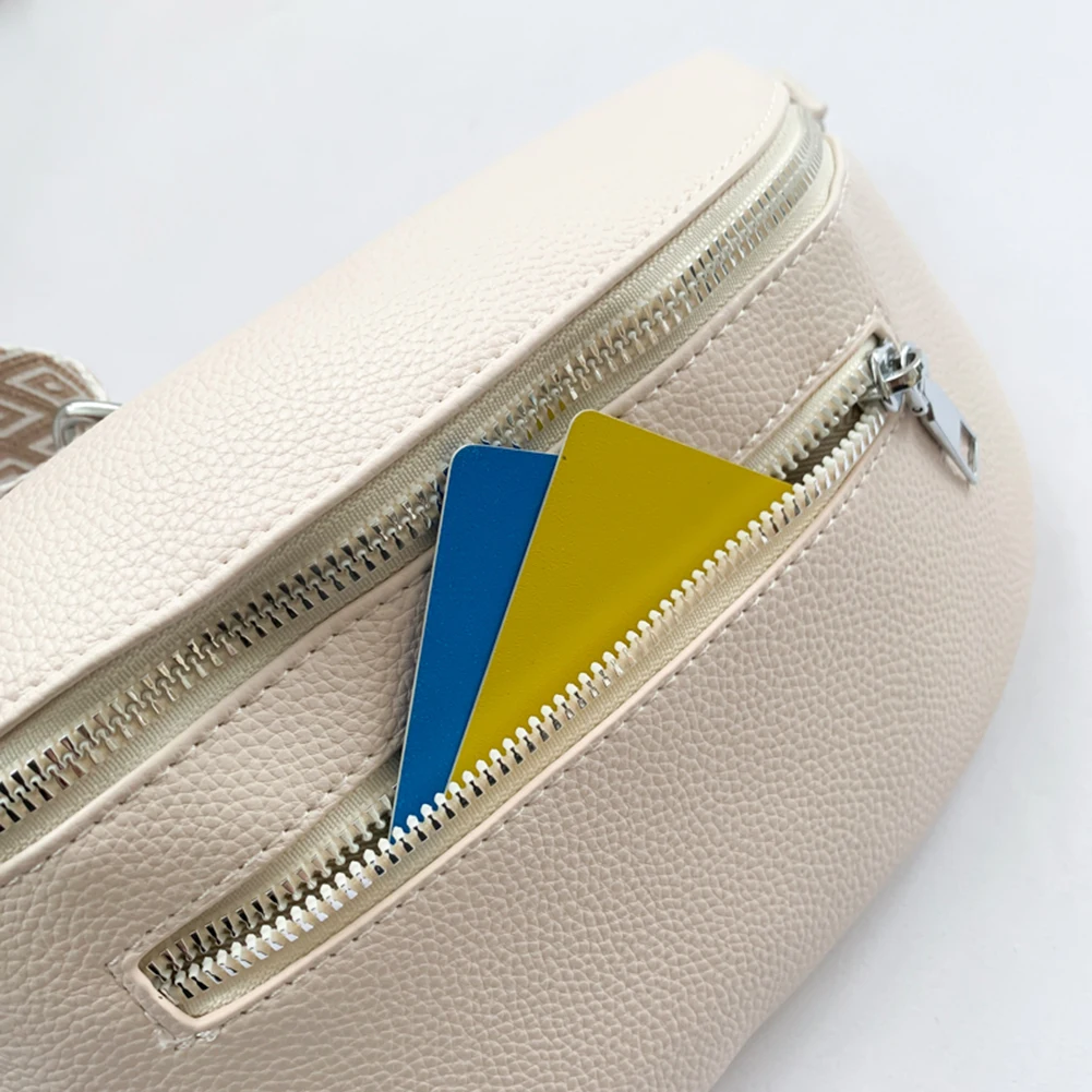 Women Stylish Crossbody Bag with Wide Strap Simple Shoulder Bag Multi-pocket Coin Phone Purse Female Daily Bag