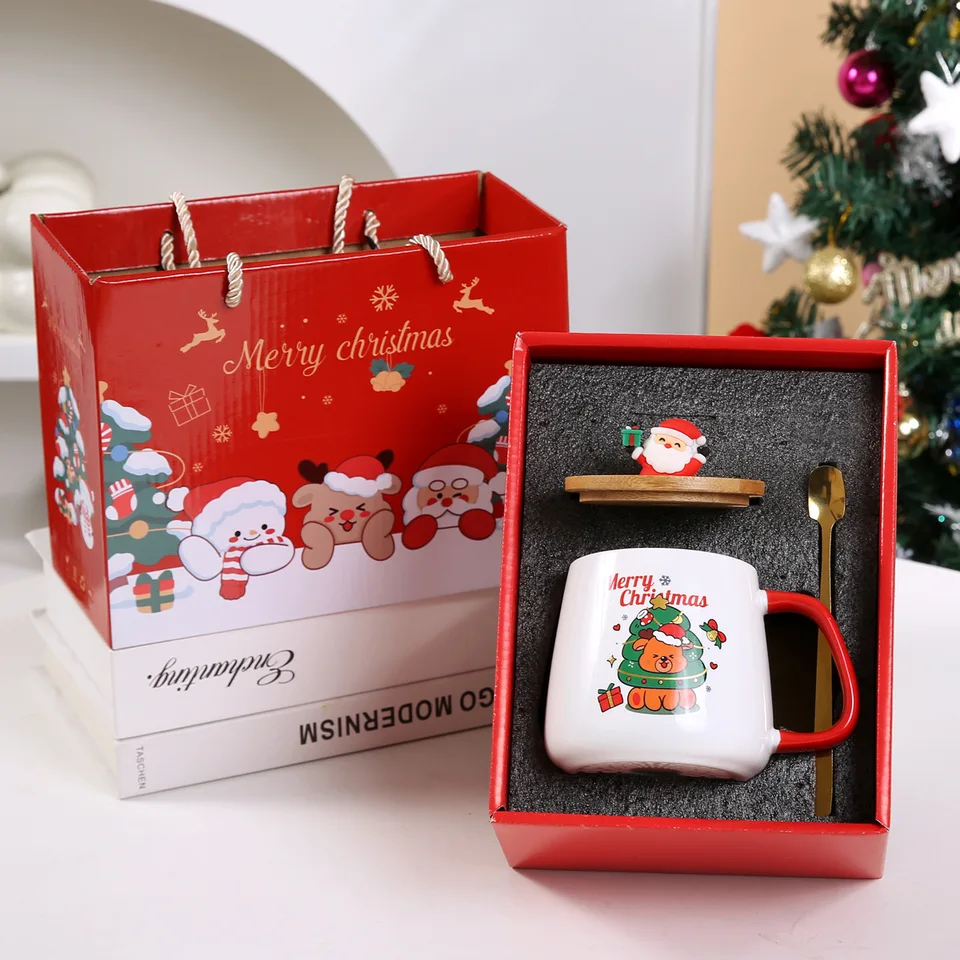 Tazza di Natale in ceramica con coperchio e cucchiaio 12 oz/360ml Tazza di caffè natalizia carina Regalo di Natale per donne uomini bambini con confezione regalo Tazza di Natale in ceramica con coperchio e cucchiaio 12 oz/360ml Tazza di caffè natalizia carina Regalo di Natale per donne uomini bambini con confezione regalo