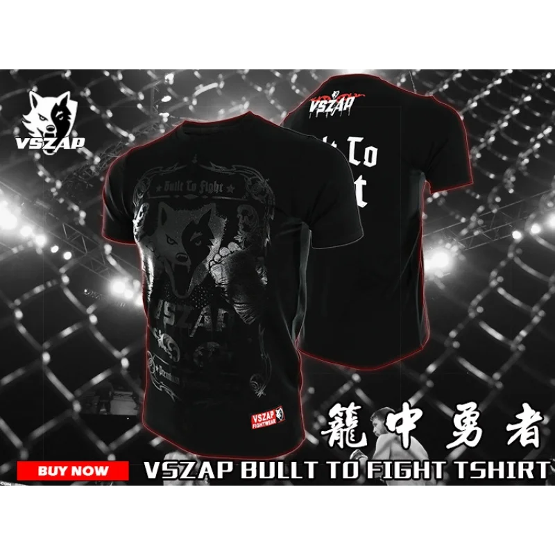 Vszap boxing training judo sports leisure breathable T-shirt short-sleeved cotton T-shirt design taekwondo boxing shirt
