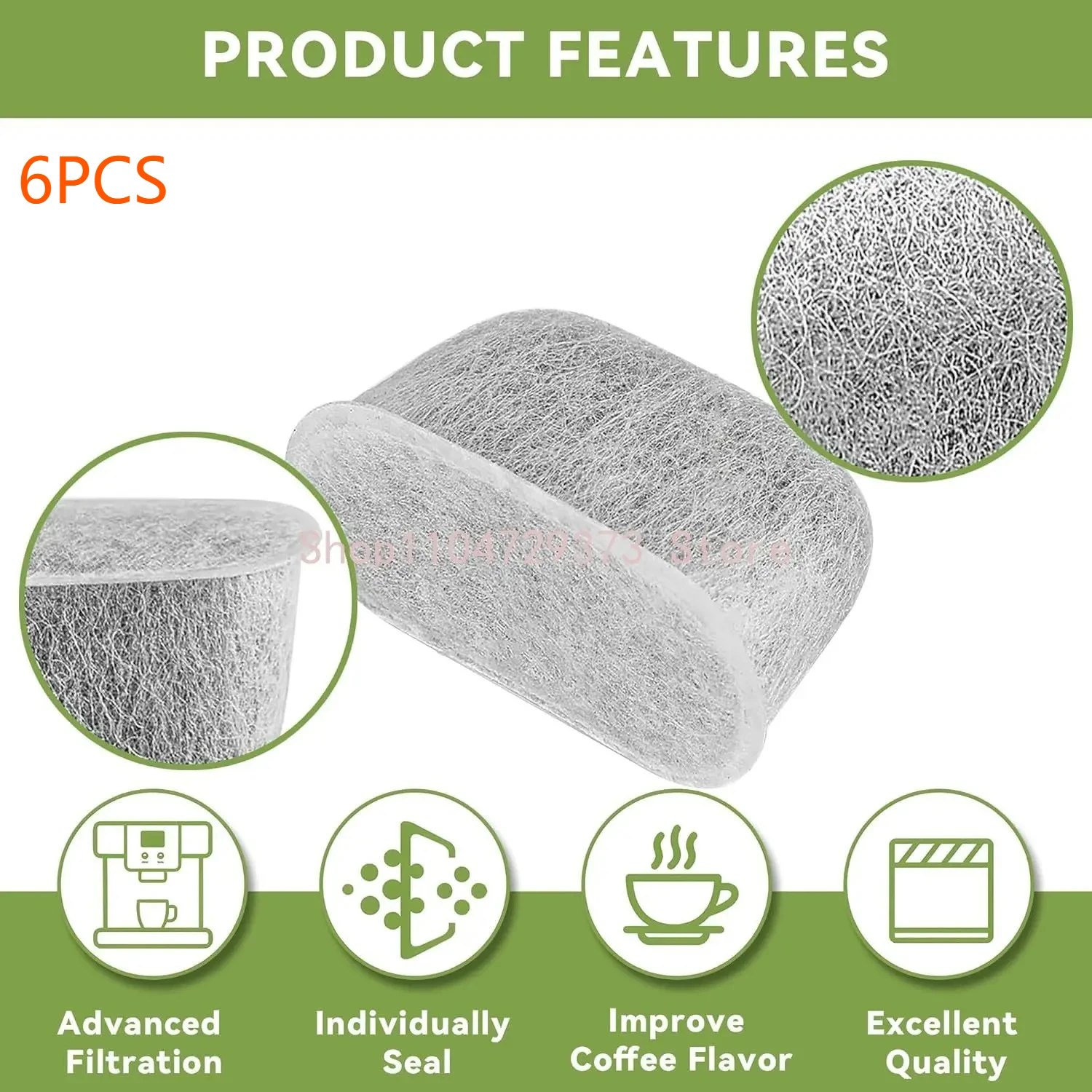 For NINJA ES601 ES701 Espresso Coffee Machine Replacement Charcoal Water Filters 6PCS Coffee Filter